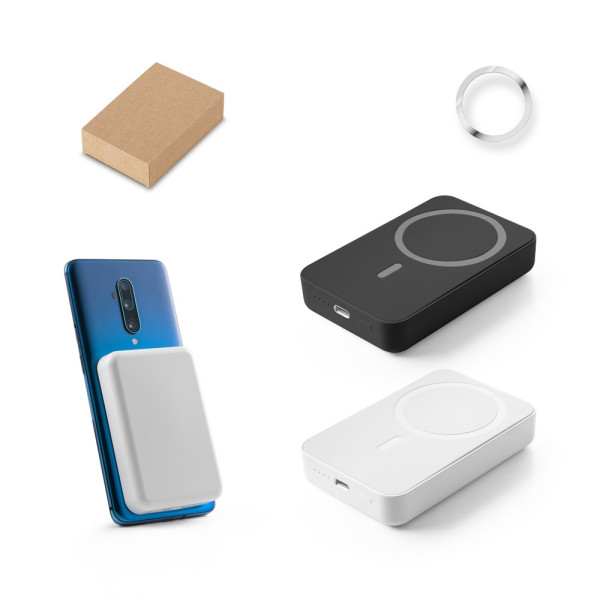 AMPERE 10. Magnetische Powerbank mit 10'000 mAh und superschnellem kabellosem Ladegerät (15 W) aus R
