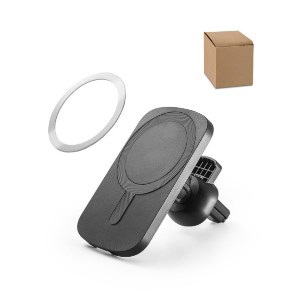 KOCH. Smartphone Halterung für das Auto mit drahtlosem magnetischem Ladegerät 15W in Recyceltes ABS