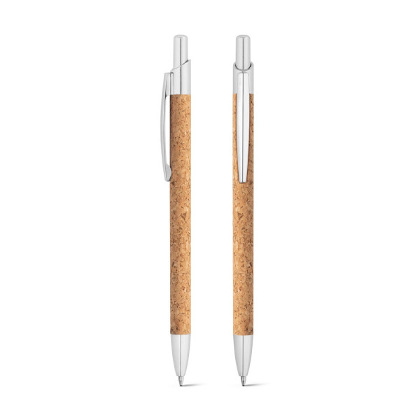 NATURA. Kugelschreiber aus Kork und Aluminium mit Clip