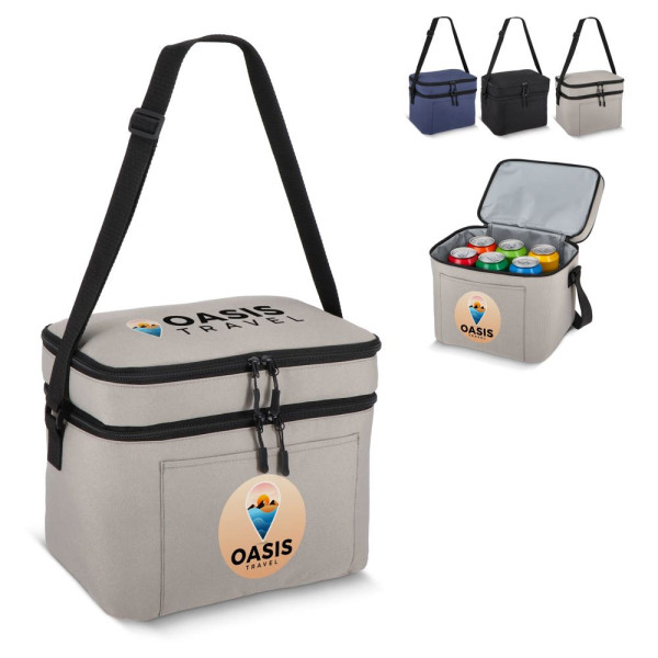 R-PET 600D Kühlbeutel mit zwei Fächern 30 x 20 x 24 cm 12 l